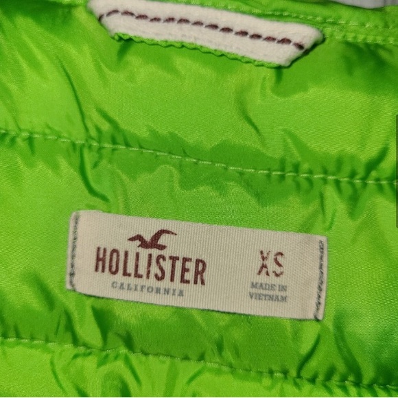 Hollister Women’s size XS green lime hoodie vest full zip pockets comfy warm - Picture 5 of 5